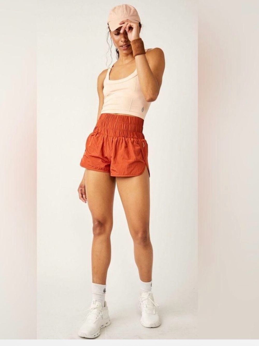 FP Movement The Way Home rust high rise shorts